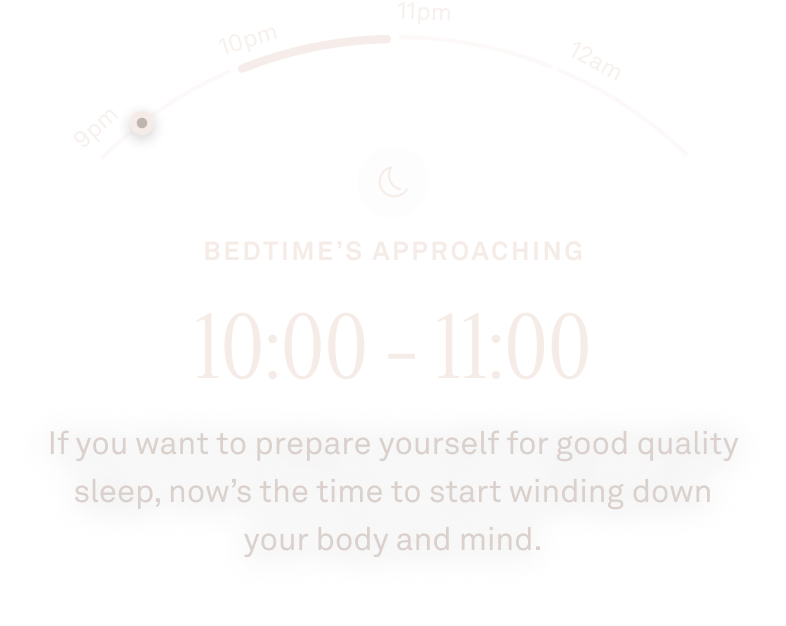 Oura Ring App view of bedtime approaching data